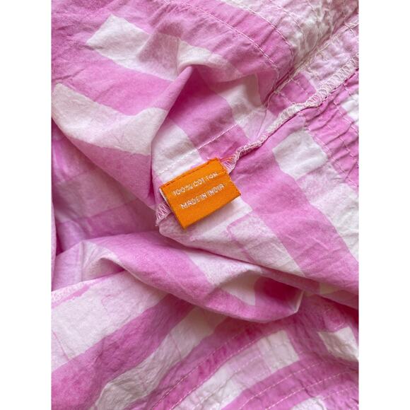 Oliphant Pink White Check Gingham Flutter Sleeve Mini Shift Dress Tuckernuck M - Picture 5 of 5